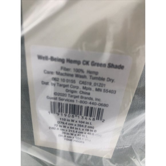 Casaluna California King well-Being Hemp Sheet Ser Green - Picture 6 of 8
